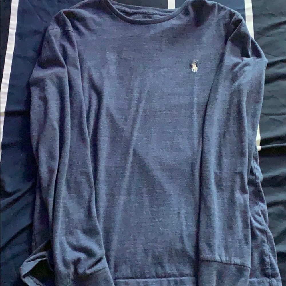 blue long sleeve polo
